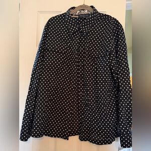 Jones New York Black and White Polka Dot Blouse